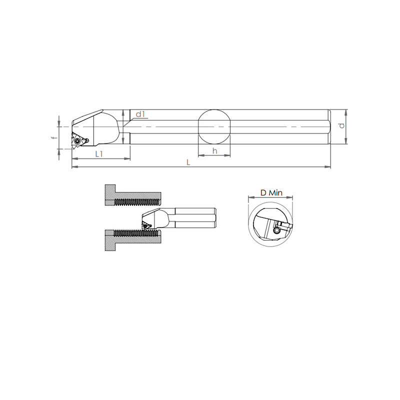 Porte-Outils TIR/L pour Filetage Intérieur