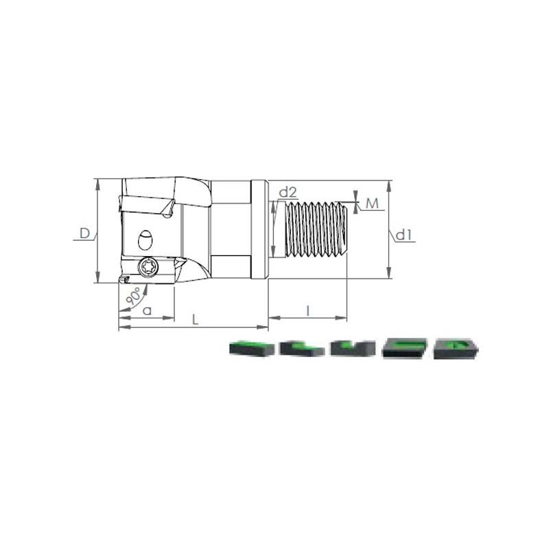 Milling holder with screw head MT90 BDMT
1103..