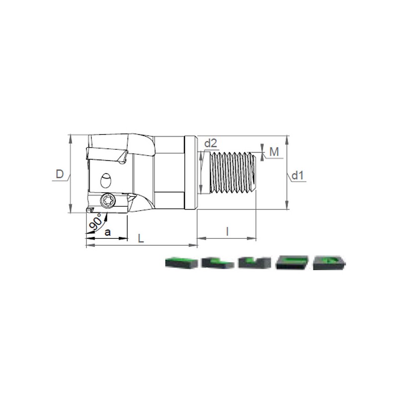 Milling holder with screw head MT90 XOMX
10T3 / 1204..