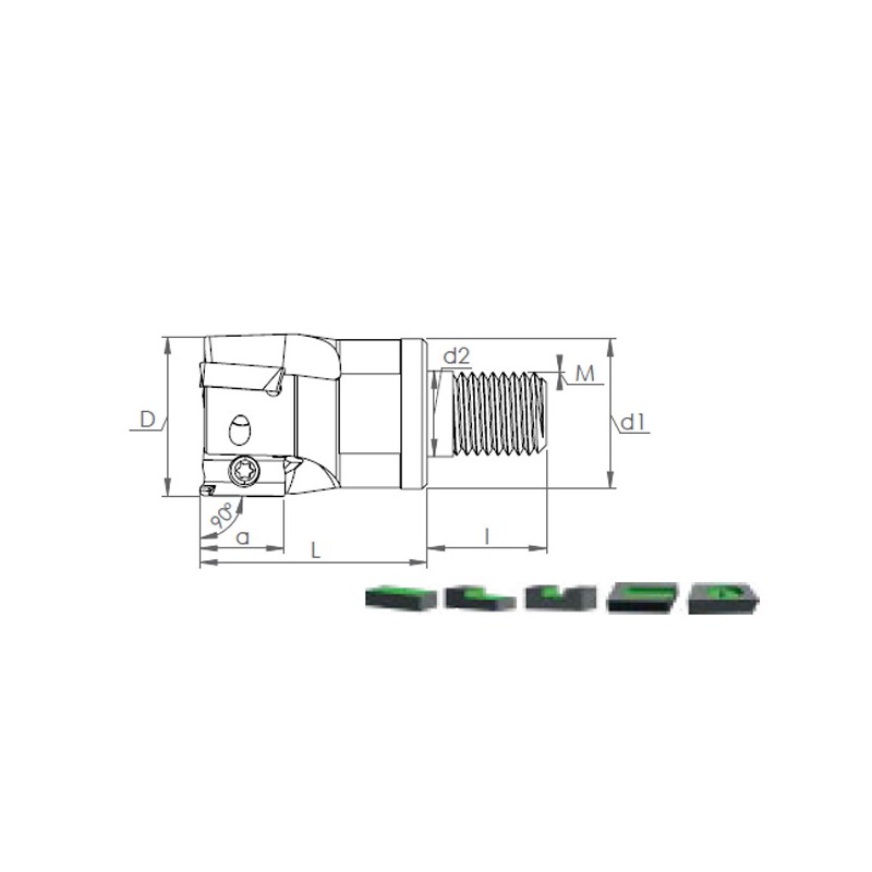 Milling holder with screw head MT90 APMT
11T3..