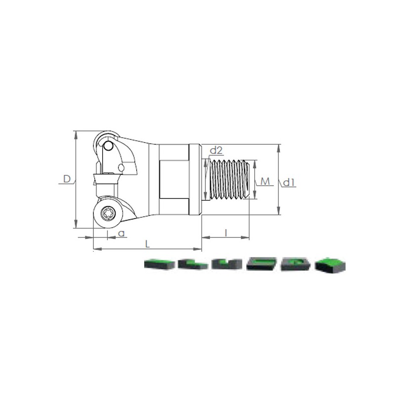 Milling holder with screw head MT RPMT
10T3 / 1204..