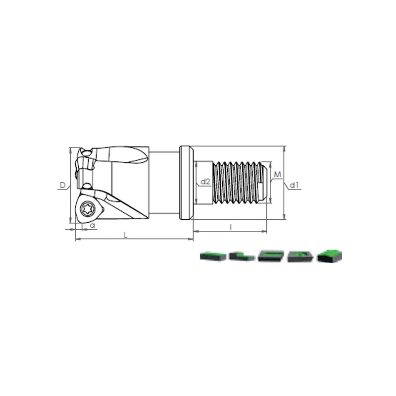 Milling holder with screw head MHT WOM.
04T2..
