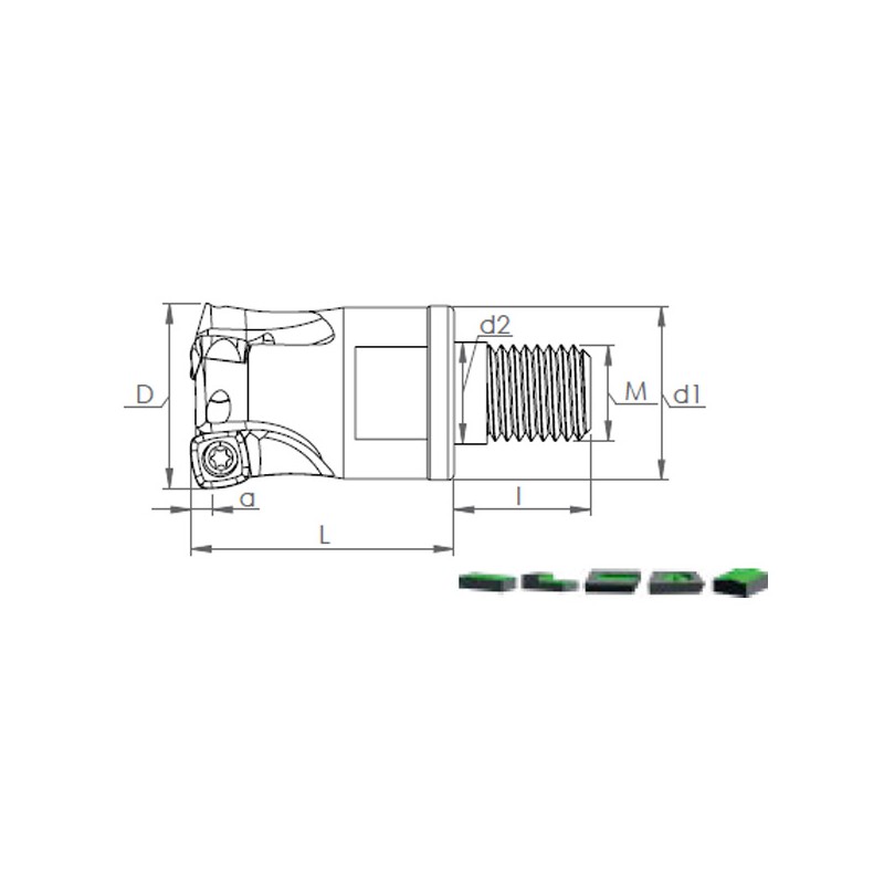 Portaherramientas de Cabeza Roscado de fresado MHT XPLX 0603.. XDLT 0904..