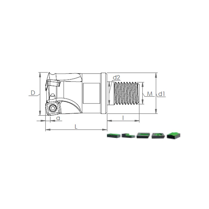 Portaherramientas de Cabeza Roscado de fresado MHT R210.09..