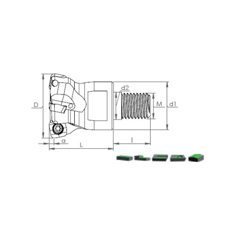 Milling holder with screw head MHT SOMT
 1004..