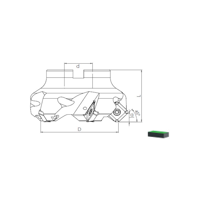 Fresa de planear TK45 R245.12T3.. / SE..12T3