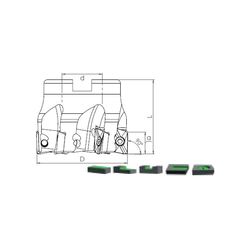 Face Mill Shoulder XOMX 1204 / 1806.. 90º adaptable for XOMX 1204 / 1806.