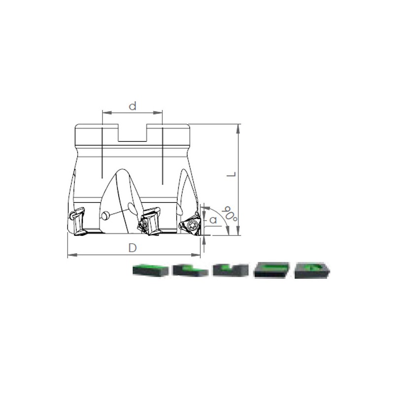 Face Mill Shoulder TK90 TNGX 1004.. 90º adaptable for TNGX 1004