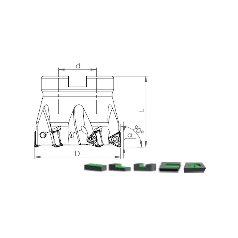 Face Mill Shoulder TK90 TP.. 1003.. 90º adaptable for TP.. 1003