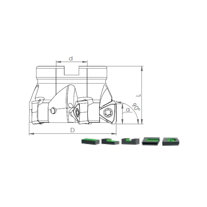Face Mill Shoulder TK90 TNMX 1806.. 90º adaptable for TNMX 1806