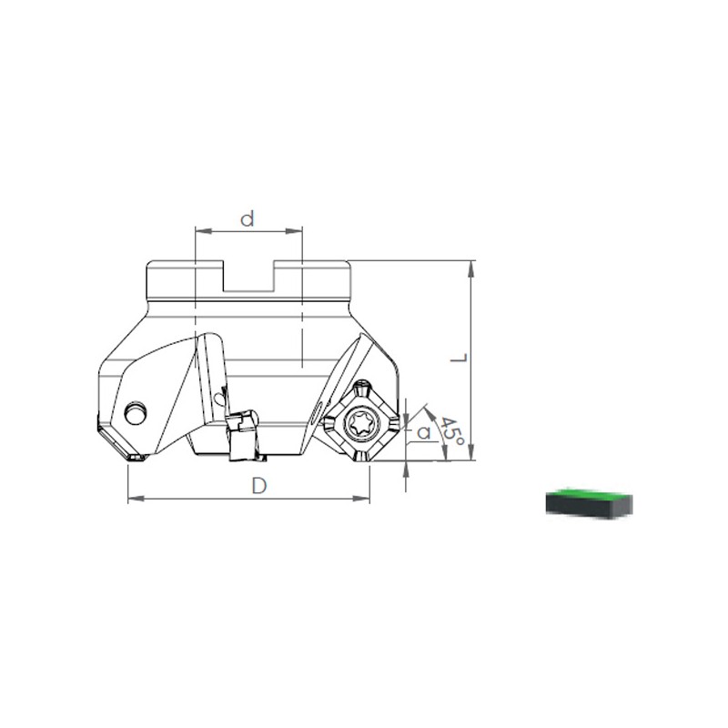 Face Mill Shoulder TK45 SNMU 1305.. 45º adaptable for SNMU 1305
