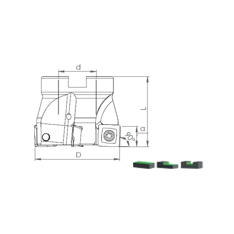 Face Mill Shoulder TK45 SDMT 1205.. 45º adaptable for SDMT 1205