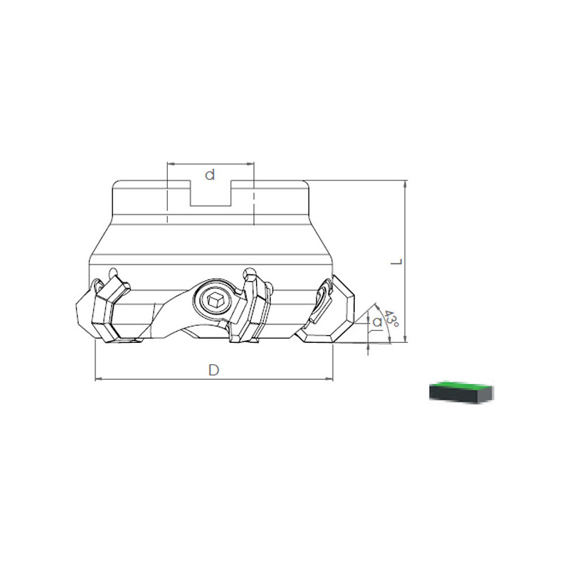 Face Mill Shoulder TK43 OF.. 07T3.. ISO.. 43º adaptable for 07T3