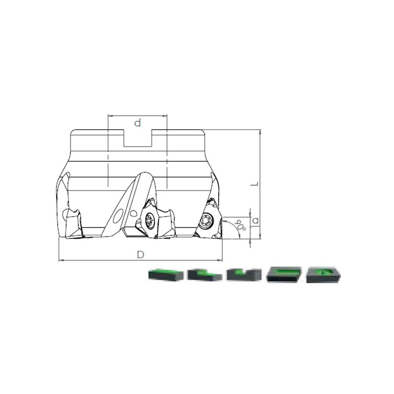 Face Mill Shoulder TK90 WNGX 0806.. 90º adaptable for WNGX 0806