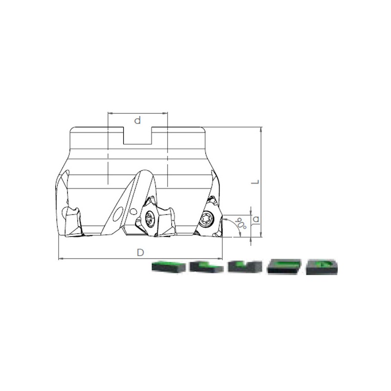 Face Mill Shoulder TK90 XNEX 0806.. 90º adaptable for XNEX 0806