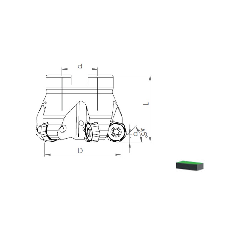 Face Mill Shoulder TK45 HNKX 0604..45º adaptable for HNKX 0604