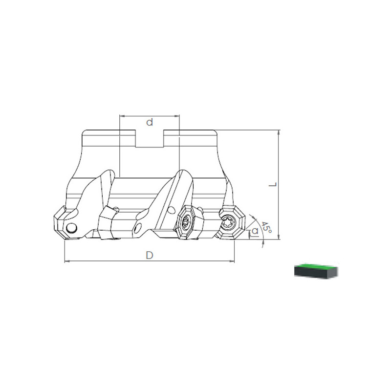 Face Mill Shoulder TK45 OD..0504..45º adaptable for OD..0504