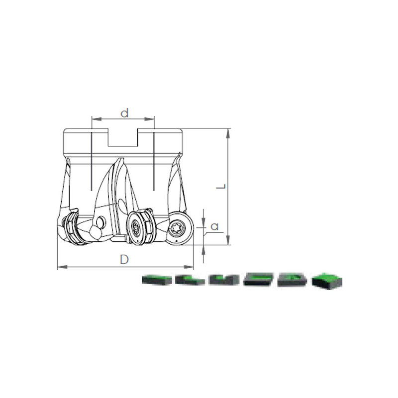 Face Mill Shoulder TK RNMU 1004..adaptable for RNMU 1004/1205/1606