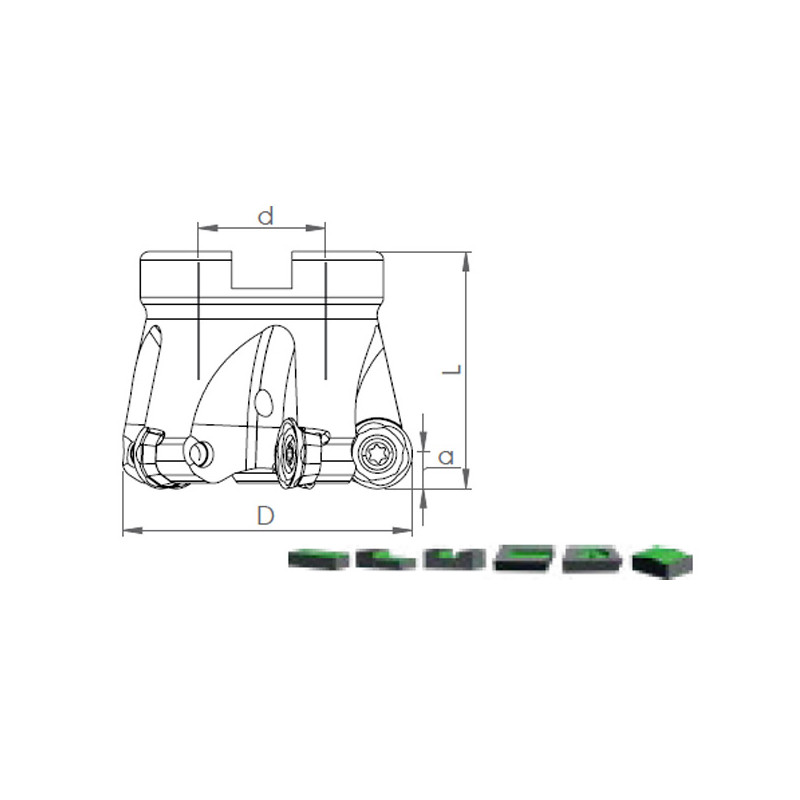 Face Mill Shoulder TK RPMT / RPGT ..adaptable for RPMT / RPGT 10T3/1204