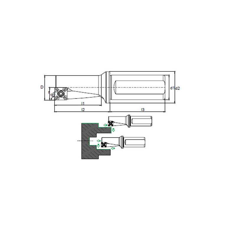 indexable Drill Holder MULTI with insert XCMT..