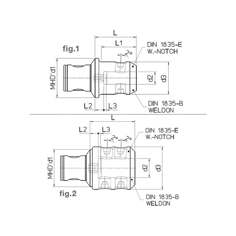 Adaptadores Weldon Whistle Notch