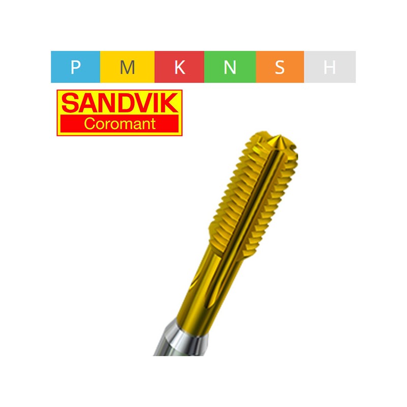 Straigh Flute Machine Tap Metric Iso Standard HSS-PM TIN Sandvik Straigh Flute Machine Tap Metric Iso Standard HSS-PM TIN Sandvik
