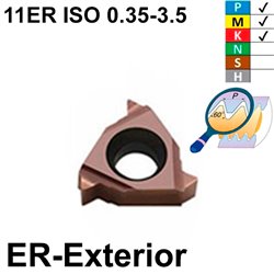 Carmex 11ER ISO BMA Placa de Roscar Exterior de Pasos Métricos (0,35 - 3,5)