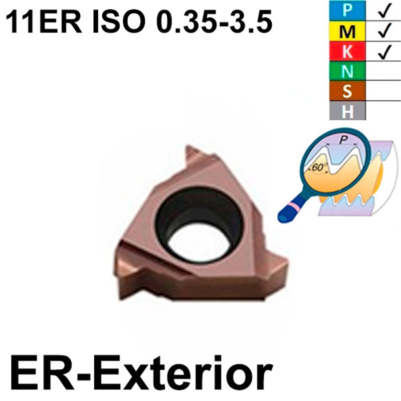 Carmex 11ER ISO BMA Placa de Roscar Exterior de Pasos Métricos (0,35 - 3,5)