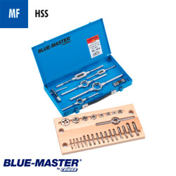 Conjuntos de Machos y Cojinetes MF en Caja Metálica HSS BlueMaster