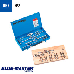 Conjuntos de Machos y Cojinetes UNF en Caja Metálica HSS BlueMaster