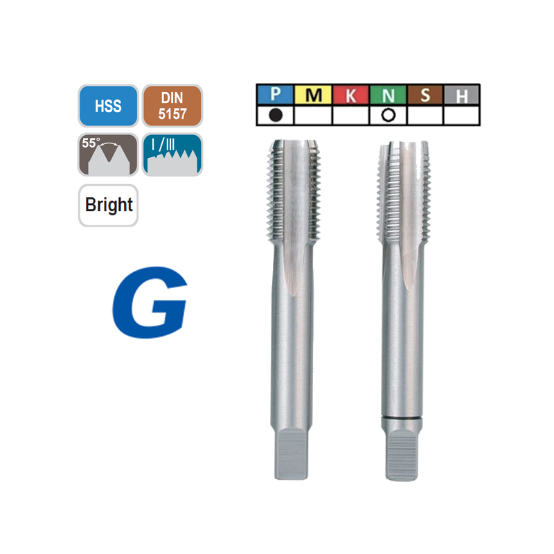 Hand Threading Taps Kit Gas (BPS) HSS Hand Threading Taps Kit Gas (BPS) HSS