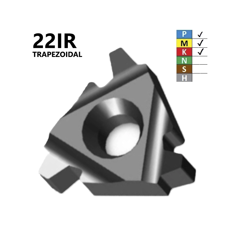 Placas de Roscado 22IR Trapezoidales (4,0-6,0) Recubrimiento TIALN Placas de Roscado 22IR Trapezoidales (4,0-6,0) Recubrimiento TIALN