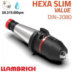 Portabrocas Llambrich HEXA SLIM ISO DIN2080 de Súper Precisión con cono integrado, cuerpo reducido y Llave Torx