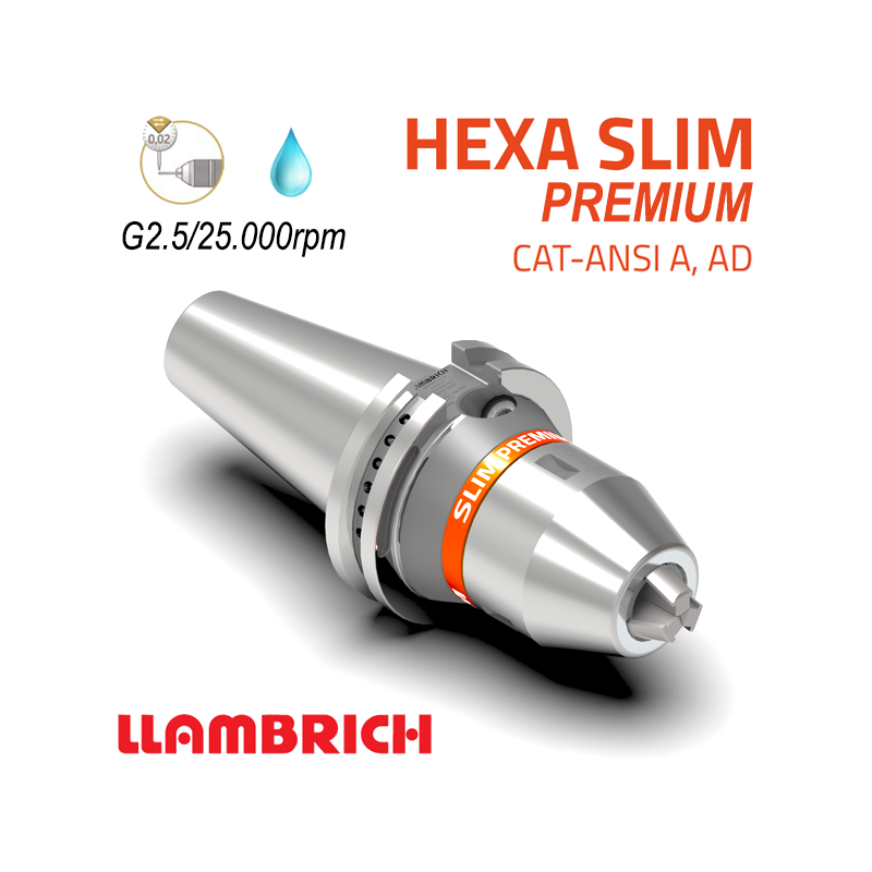 Portabrocas Llambrich HEXA SLIM Premium BT MAS403 de Súper Precisión con cono integrado, cuerpo reducido y Llave Torx