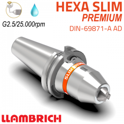 Portabrocas Llambrich HEXA SLIM Premium SK DIN69871 de Súper Precisión con cono integrado, cuerpo reducido y Llave Torx