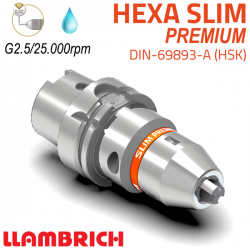 Portabrocas Llambrich HEXA SLIM Premium HSK DIN69893 de Súper Precisión con cono integrado, cuerpo reducido y Llave Torx