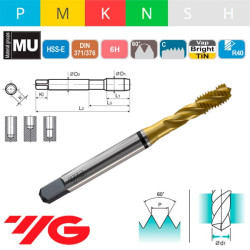 Metric Machine Tap COMBO HSS-E Helical Helical TiN 6H
