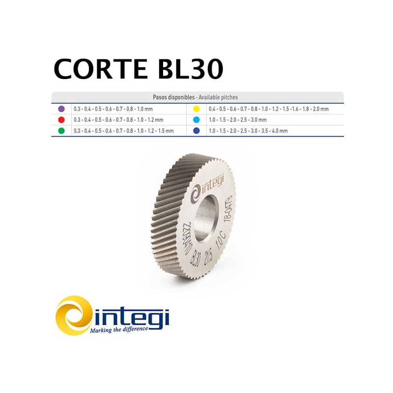Cut Knurl with Lefthand Spiral BL30 Cut Knurl with Lefthand Spiral BL30