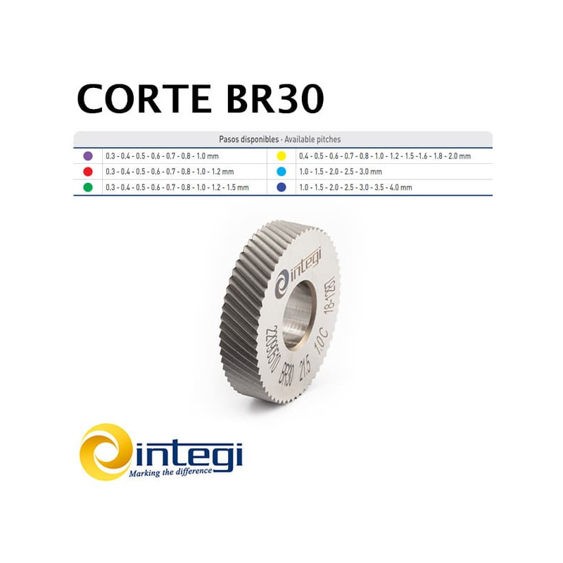 Cut Knurl with Righthand Spiral BR30 Cut Knurl with Righthand Spiral BR30