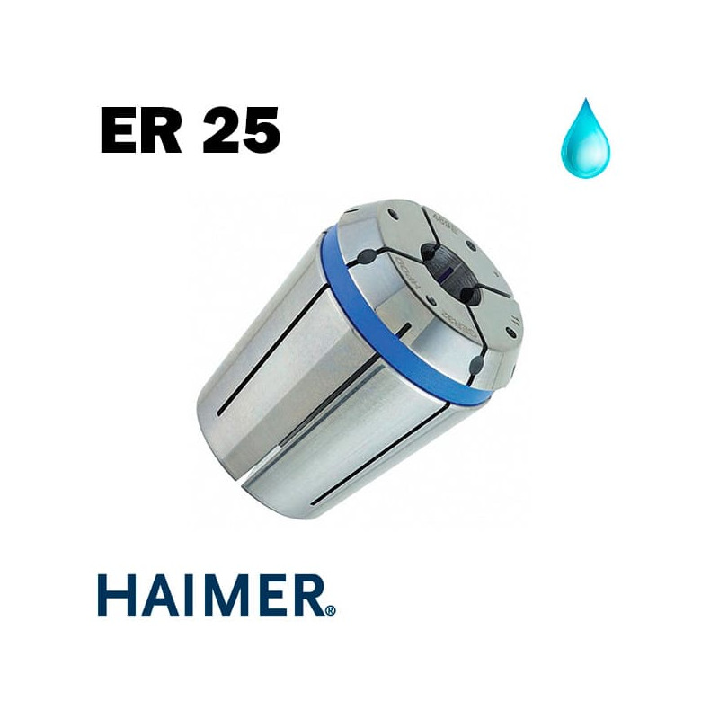 Pied à coulisse Haimer ER 25 de haute précision scellé avec Cool Jet Précision 0.003