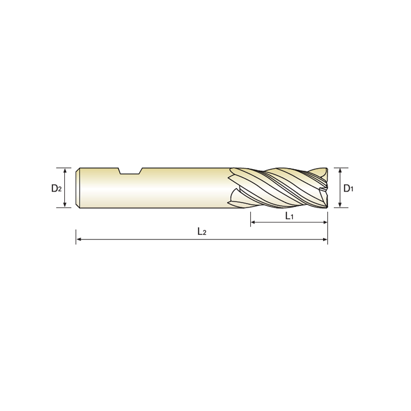 ONLY ONE Fresa PM60 Z4 HELICE VARIABLE SERIE CORTA AlCrN CORTE AL CENTRO