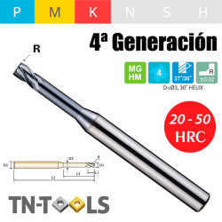 4G Fresa MD Z4 TORICA DESTALONADA 30º