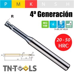 4G Fresa MD Z4 TORICA DESTALONADA 30º