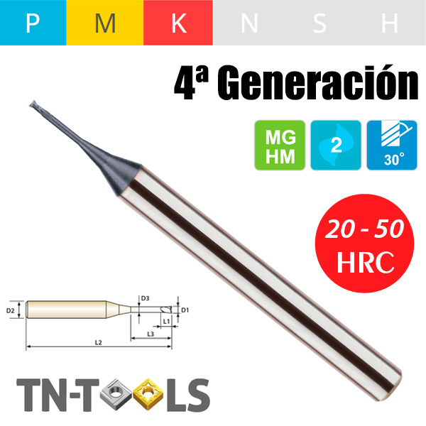4G Fresa MD Z2 DESTALONADA SERIE LARGA 30º 4G Fresa MD Z2 DESTALONADA SERIE LARGA 30º