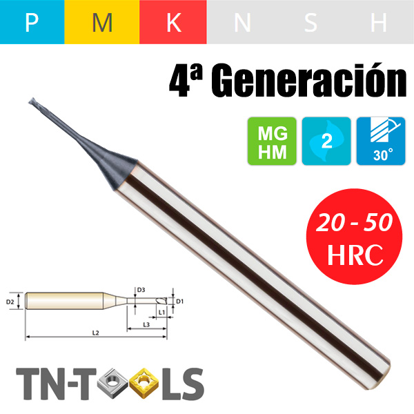 4G Fresa MD Z2 DESTALONADA SERIE LARGA 30º