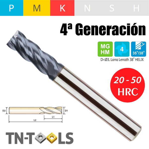 4G Fresa MD Z4 CORTE REFORZADO 38º 4G Fresa MD Z4 CORTE REFORZADO 38º