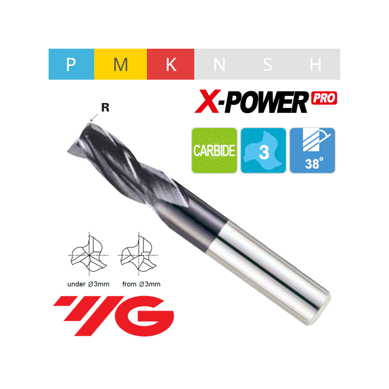 Fresa MD Z3 Hélice 38º X-POWER Pro Fresa MD Z3 Hélice 38º X-POWER Pro