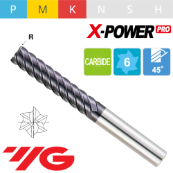 Fresa MD Z6 Hélice 45º X-POWER Pro Serie Extralarga