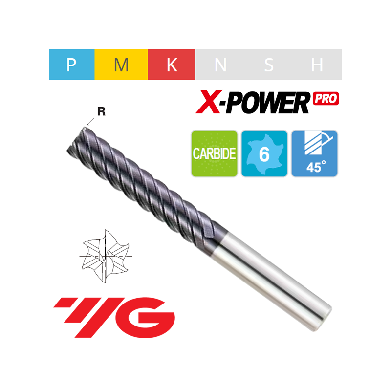 Fresa MD Z6 Hélice 45º X-POWER Pro Serie Extralarga