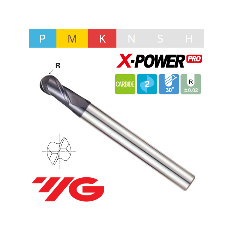 Fresa MD Z2 Esférica X-POWER Pro Serie Larga Fresa MD Z2 Esférica X-POWER Pro Serie Larga
